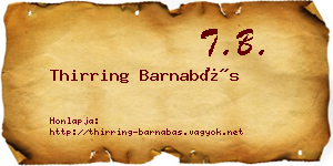 Thirring Barnabás névjegykártya
